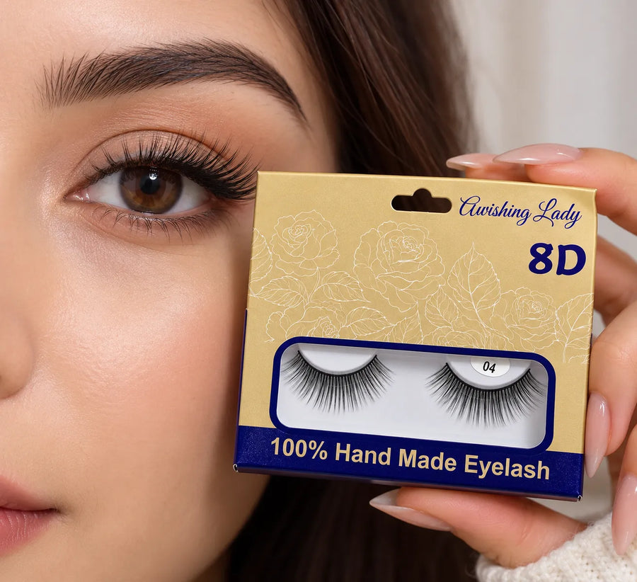 8D Handmade False Eyelashes – Natural & Voluminous Look
