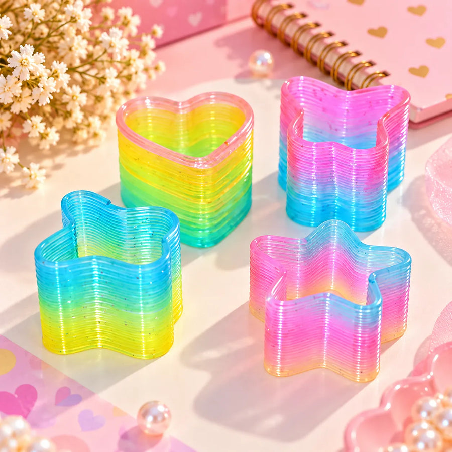 Colorful Rainbow Shape Spring Toys for Kids – Assorted Mini Fidget Toys