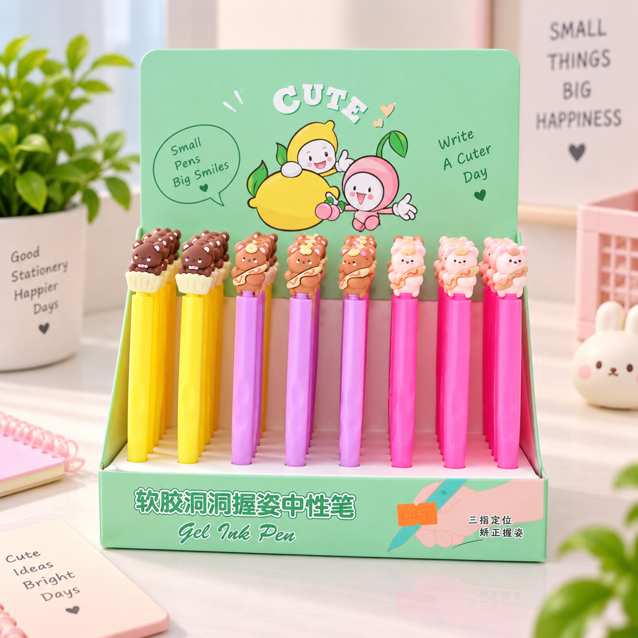 Cartoon Character Pen -Cute Animal Gel Pen-Smooth Writing Pen