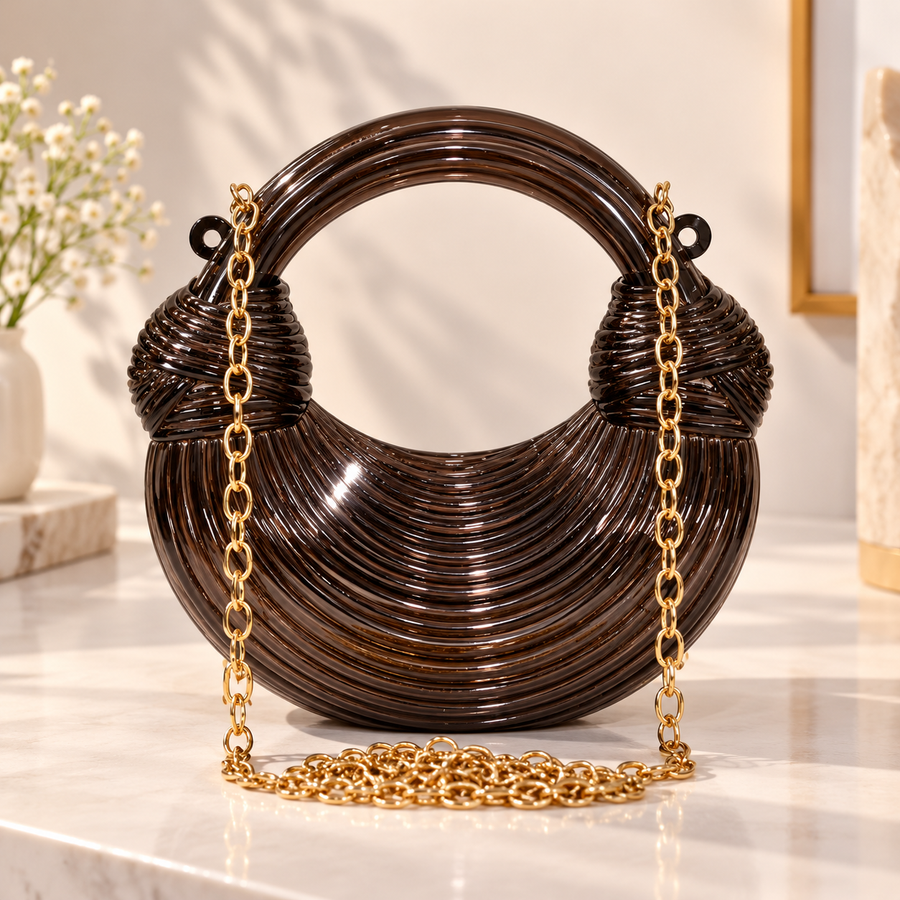 Crescent Statement Clutch Bag Party Clutch, Wedding Clutch
