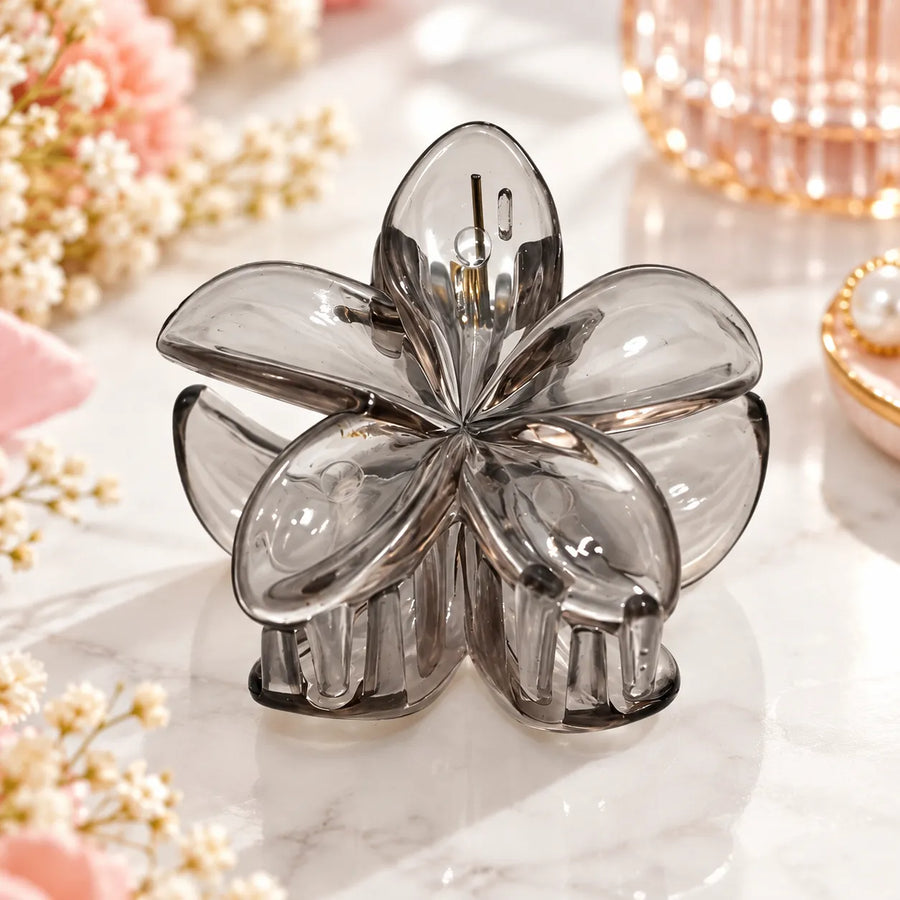 Amber Rose Flower Hair Claw Clip Transparent Hair Clip