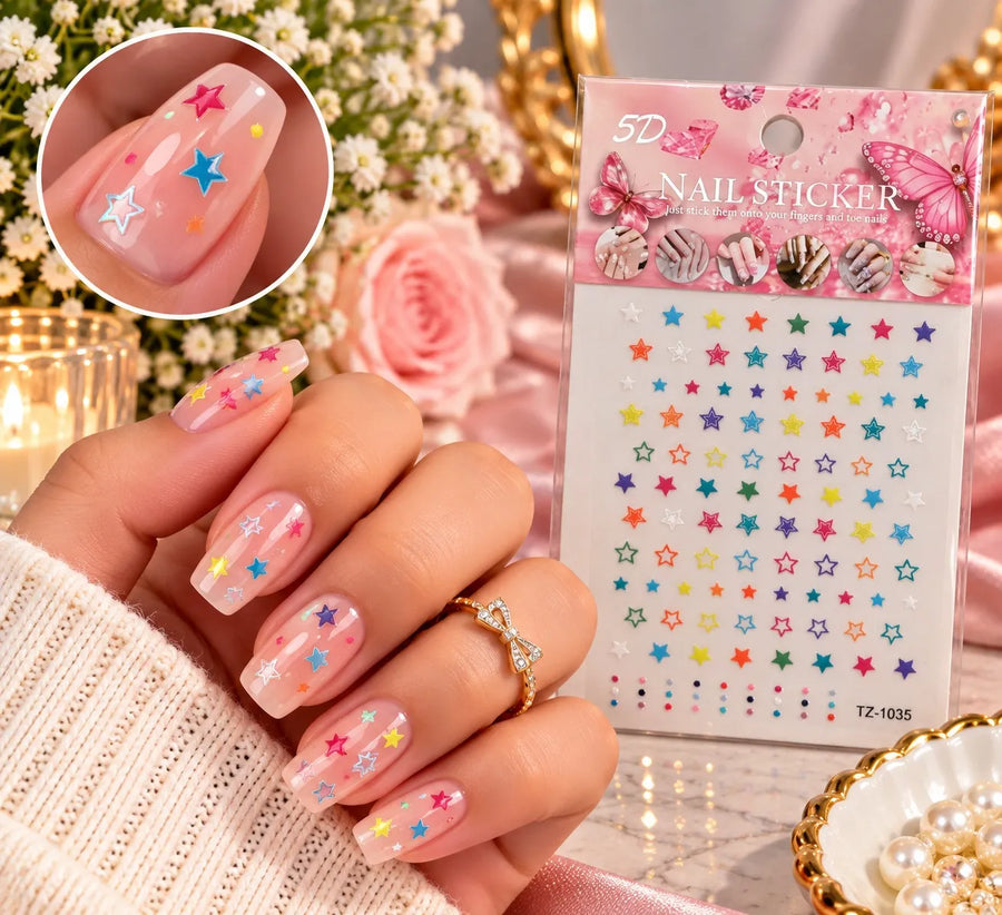 5D Colorful Butterfly Nail Art Stickers for Women & Girls Colorful Nail Stickers,