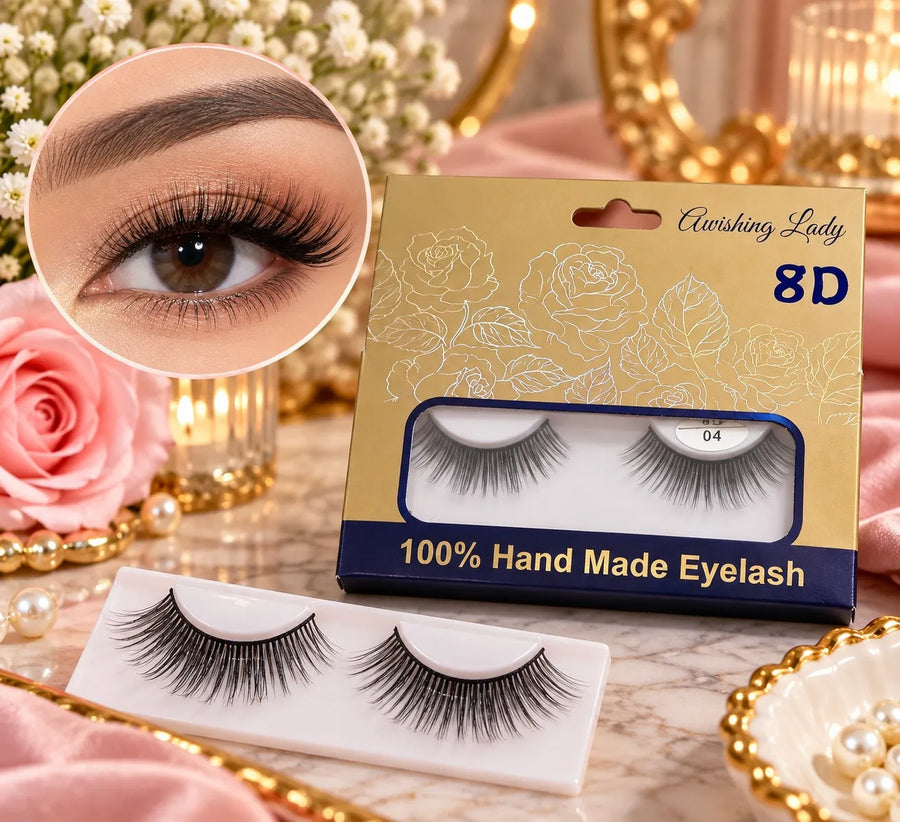 8D Handmade False Eyelashes – Natural & Voluminous Look Artificial Eyelashes